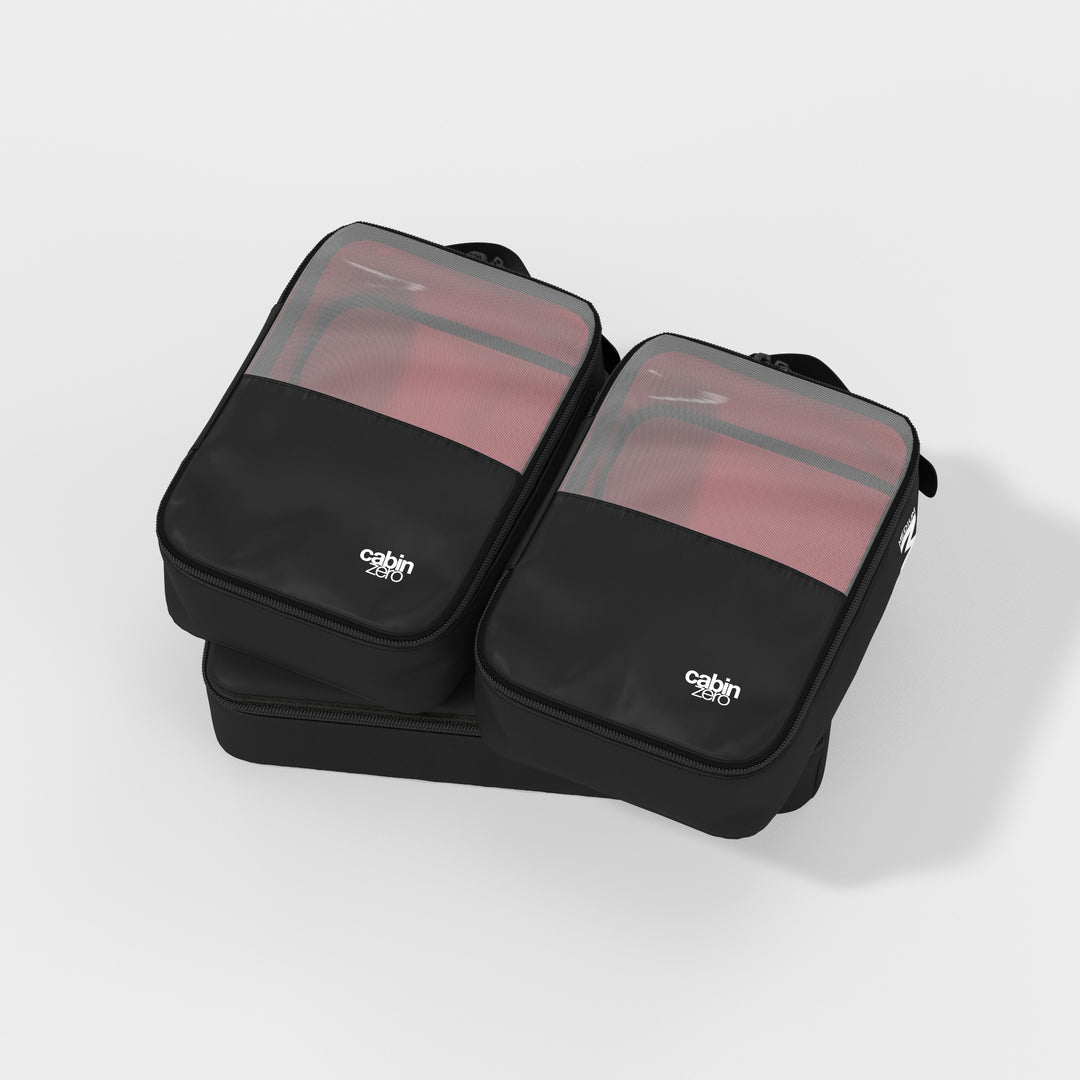 Cubi da Imballaggio INF 3 Pezzi Nero | Organizer Valigia a Compressione Cubi da Imballaggio INF 3 Pezzi Nero | Organizer Valigia a Compressione